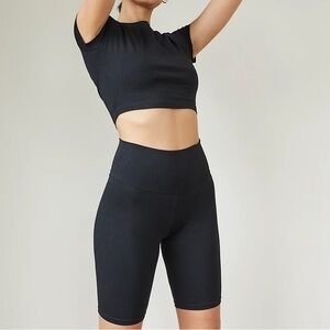 TNA from Aritzia Black Atmosphere Super Hi-Rise 7" Bike Short